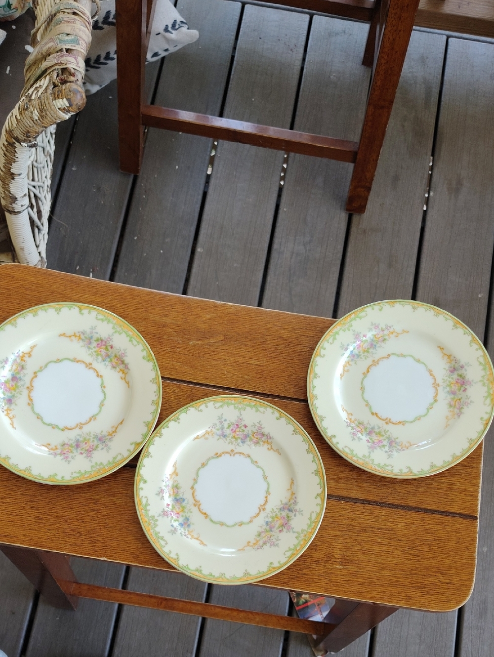 Noritake Floral Porcelain Dessert Plates Set Of 3 -hand painted In Japan